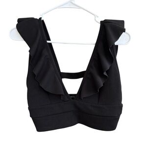 Pretty Little Thing Black Ruffled Crop Top